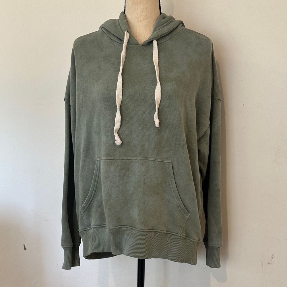 Aerie green tie-dye hoodie sweater size small oversized cotton blend
